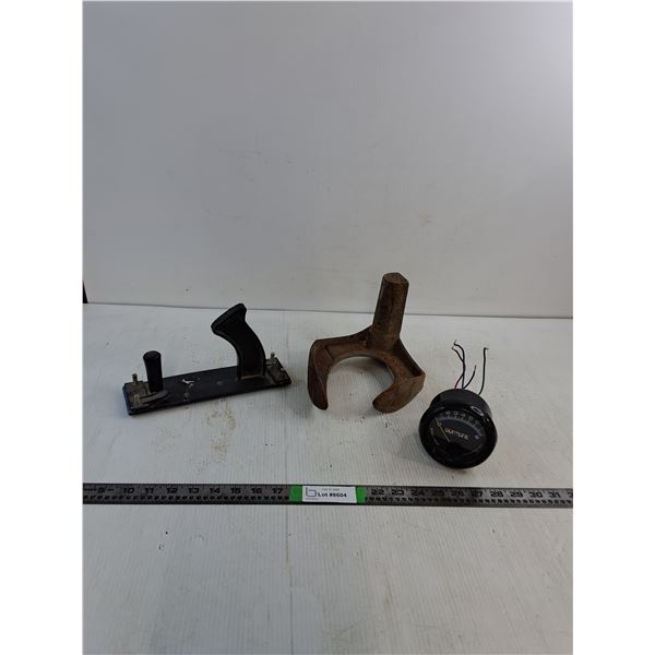 Cast Iron Cobblers Anvil, Suntune Tachometer, Sanding Tool