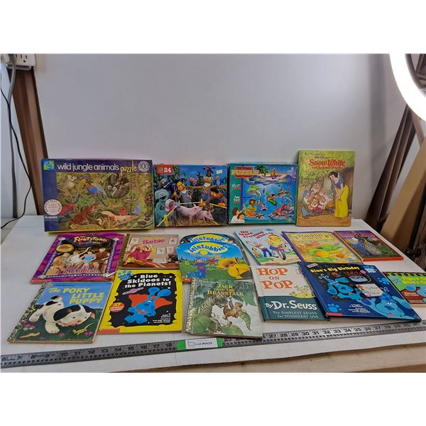 (14) Various Children's Books & (3) Children's Puzzles - As Is