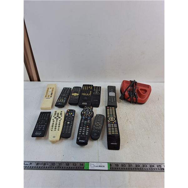 Various TV Remotes & Milwaukee Battery Charger- As Is