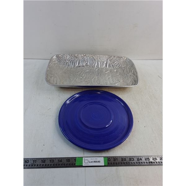 Decorative Elephant Plate- 18" x10" & Purple Plate