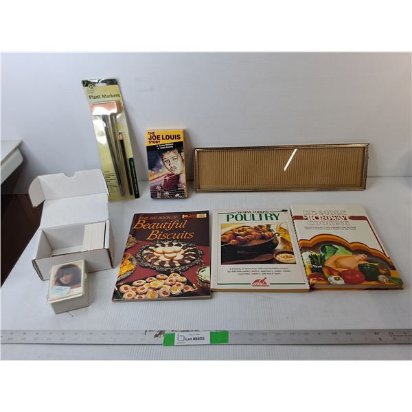 Metal Plant Markers, Penthouse Collector Cards, Cookbooks, Misc.