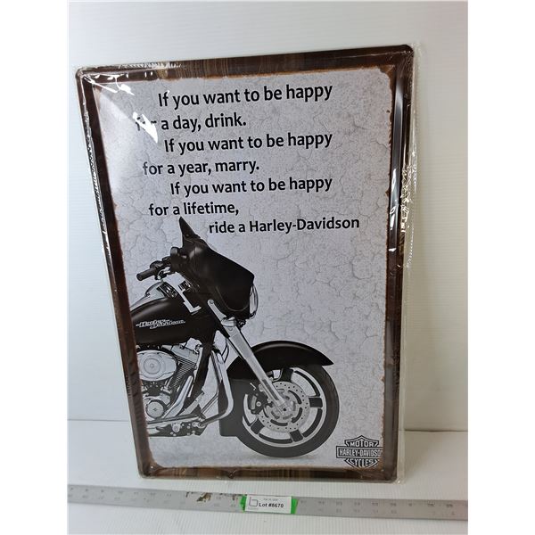 Metal Harley- Davidson Sign 23.5" x 15.75"