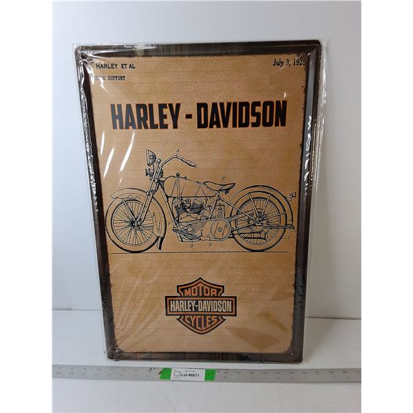 Metal Harley- Davidson Sign 23.5" x 15.75"