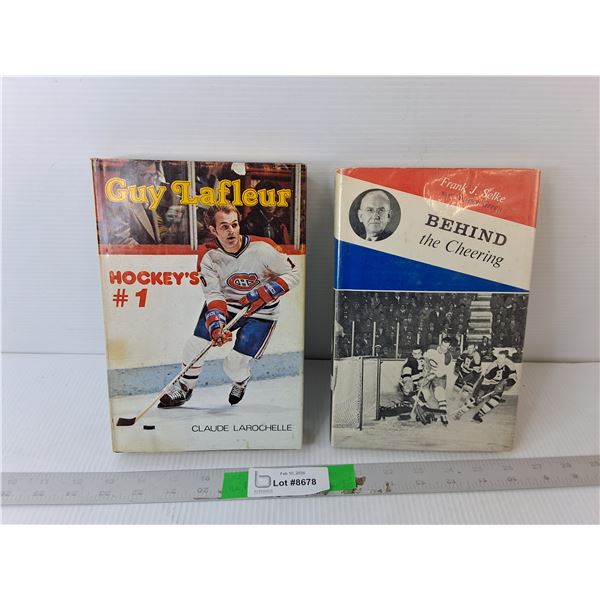 (2) Vintage Hockey Books- Guy Lafleur & Behind the Cheering