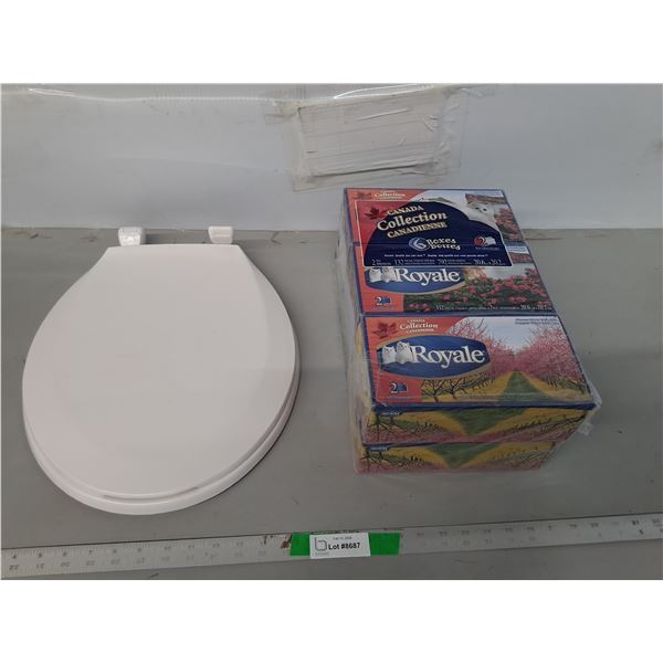 Toilet Seat & Royale 6 Pack Facial Tissue- Sealed - PICK UP