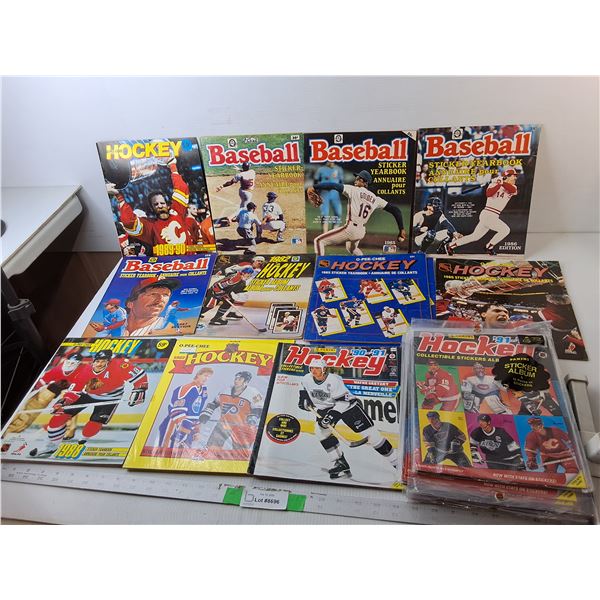 1980s/90s Baseball & Hockey Sticker Yearbooks- Some Copies