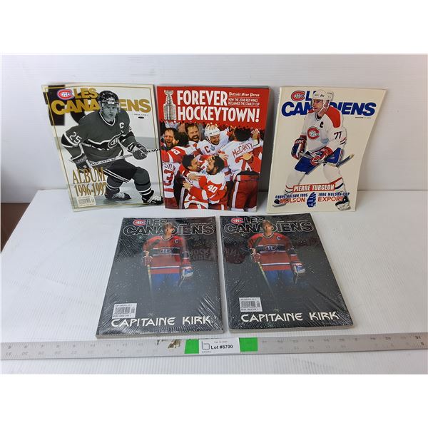 (5) Hockey Magazines- Les Canadiens, Forever Hockeytown- Two Sealed