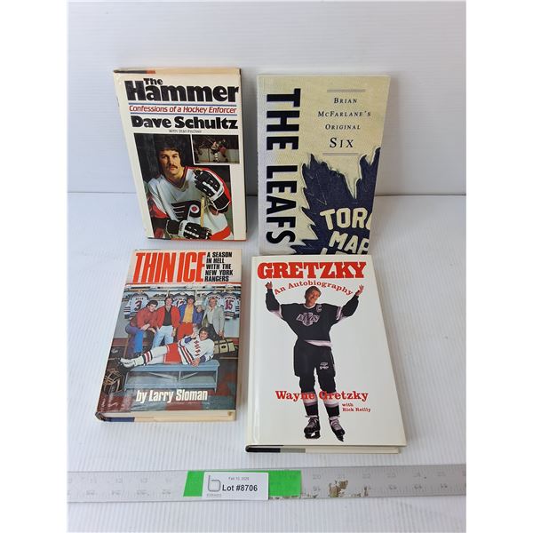 (4) Hockey Books- Gretzky Autobiography, The Leafs, Thin Ice, The Hammer