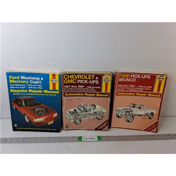 (3) Haynes Automotive Repair Manuals