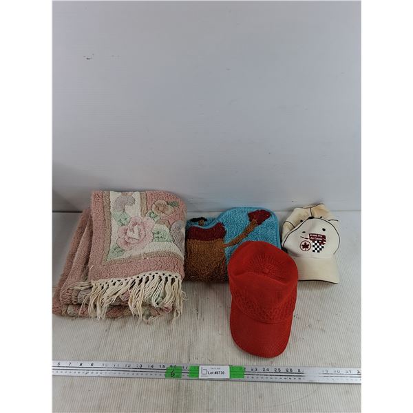 (2) Bathroom Mats, 44" x 23" (2) Caps