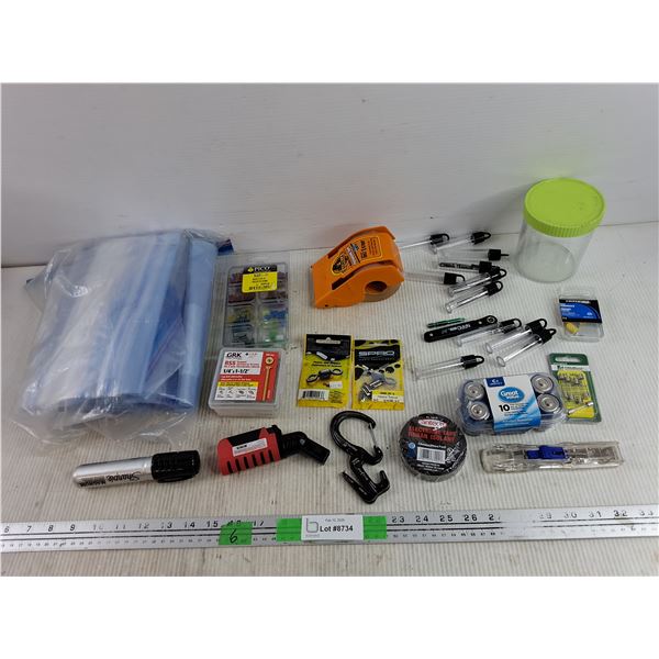 Zip Lock Bags, Fuses, Lighter, Gorilla Packaging Tape, Electrical Tape, Spade Terminals, Misc
