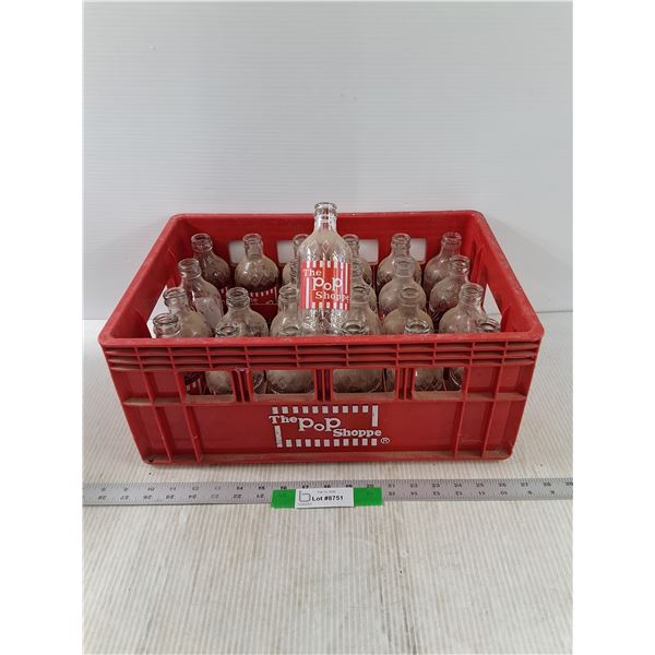 Vintage Plastic "The Pop Shoppe" Crate w/ Bottles, Includes (24) Bottles, Cannot Ship