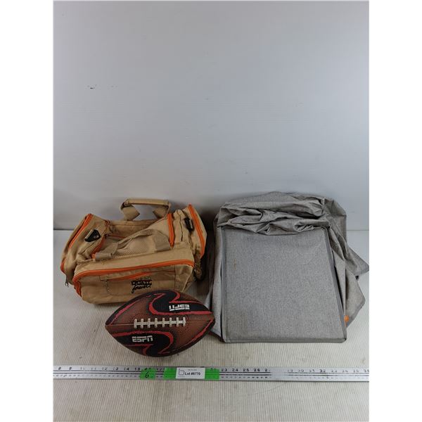 Fabric Closet Organizer 51" x 12" x 13", Quail Forever Bag 14" x 10" x 6", ESPN Football