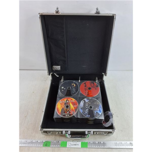 CD Storage Case 5" x 14" x 14", Assorted DVDs - Stealth, The Fall of Reach, State of the Union