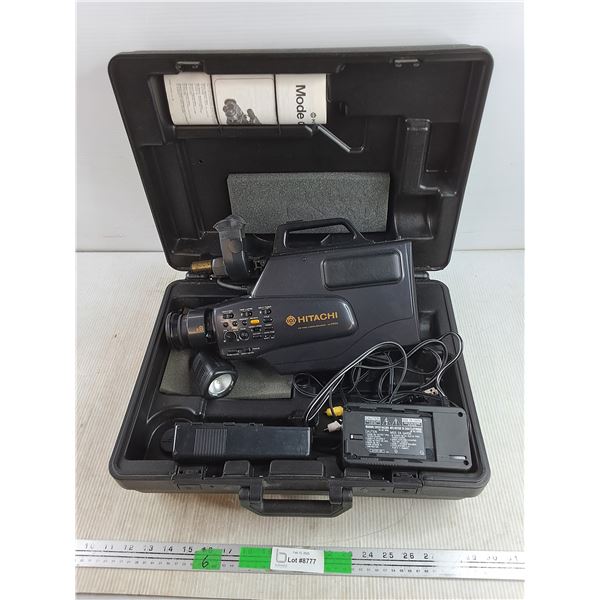 Vintage Hitachi VHS Video Camera/Recorder VM 2400A with Accessories - As Is