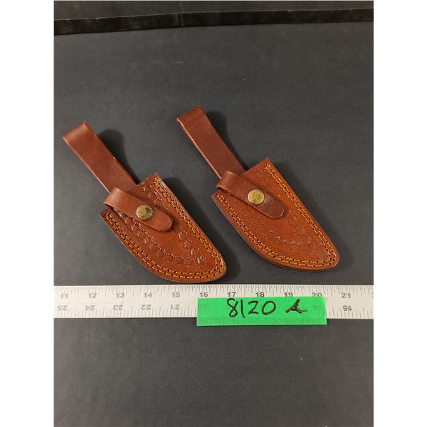 (2) Handmade Leather Knife Sheaths