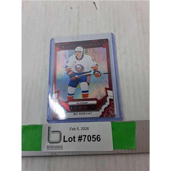 Bo Horvat New York Islanders Numbered Black Diamond Card, Cannot Authenticate