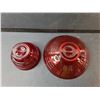 Image 3 : (2) Ruby Red Ribbon Glass Bowls Up to 7.5" Diameter