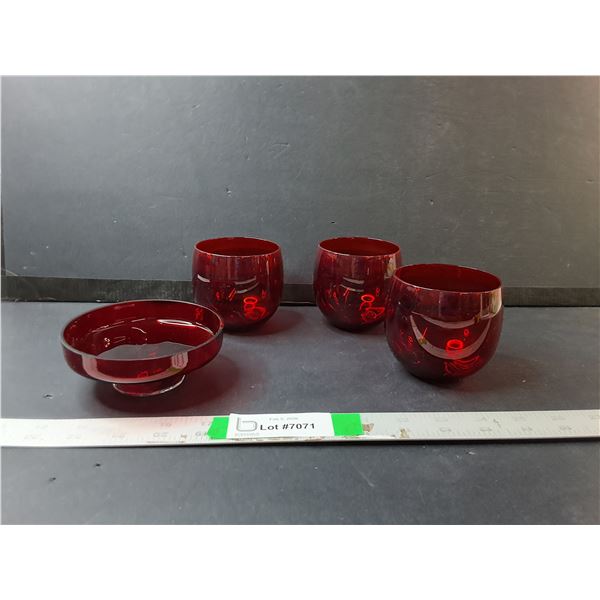 (4) Ruby Red Glasses