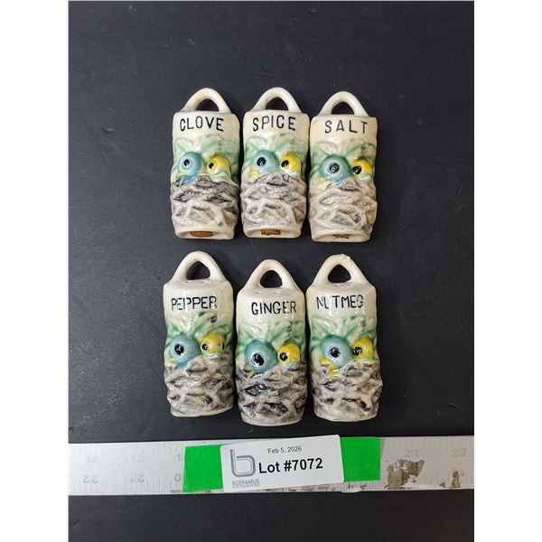(6) Ceramic Spice Shakers 3.5"