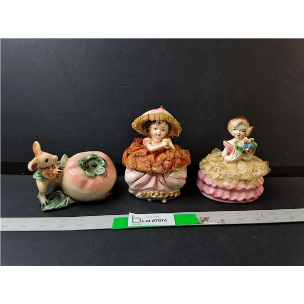 (3) Ceramic Trinket Dishes Up to 5.75"