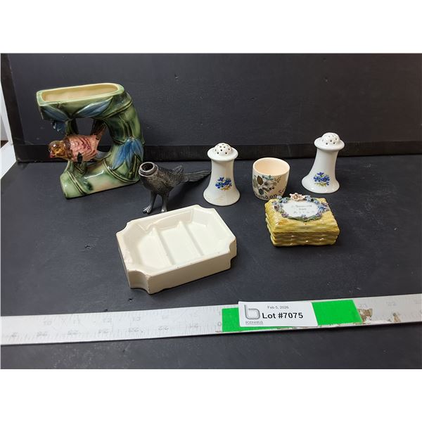 Decorative Salt & Pepper Shakers, Soap Dish, Trinket Holder, Misc.