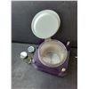 Image 2 : Glass and Tupperware Salt & Pepper Shakers, Ice Bucket
