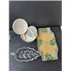 Image 2 : Avon Body Powder, Wine Glasses, Leaf Tray 9.75", Misc.
