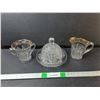 Image 1 : Glass Sugarbowl, Creamer & Butter Dish