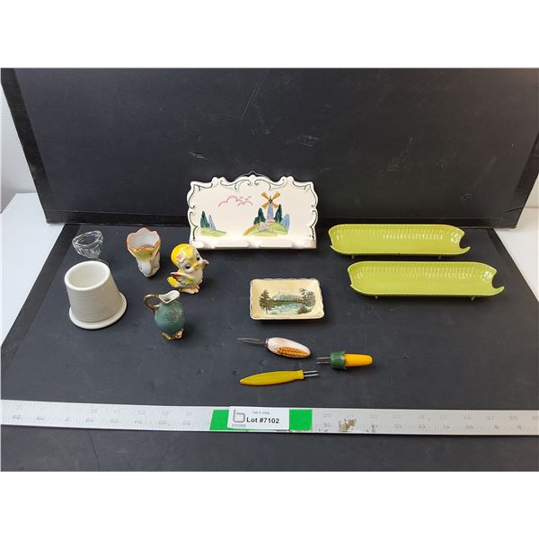 Egg Cups, Corn Cob Holders, Soap Dish, Misc.