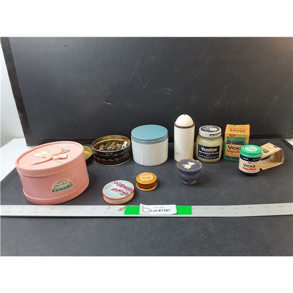 Vintage Vicks VapoRub, Vaseline, Bath Powder, Misc.