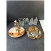 Image 2 : Salt & Pepper Shakers, Vases Up to 10", Iridescent Divided Trinket Dish, Misc.