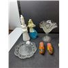 Image 3 : Avon Perfume Bottles with Contents, Clogs with Pincushions, Wine Glass, Misc. Cannot Ship
