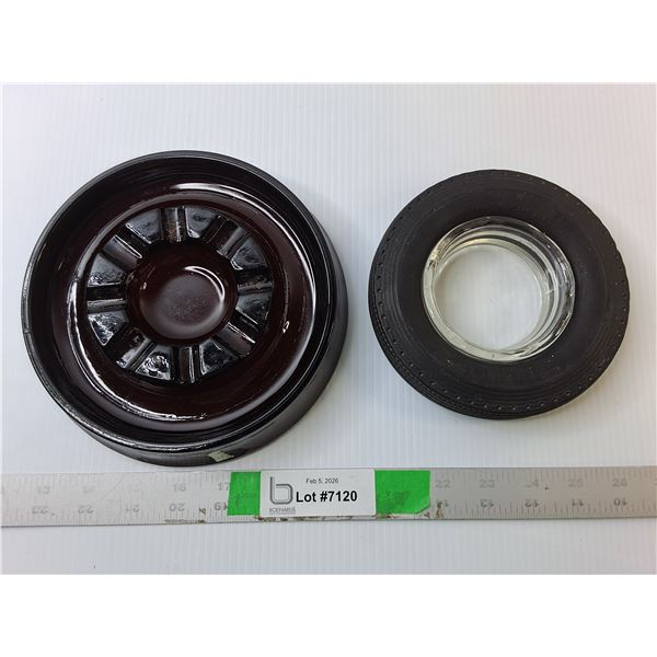 (2) Glass Ashtrays Up to 6.75" Diameter