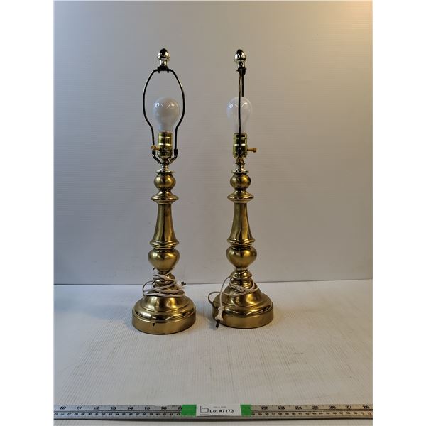 (2) Brass Coloured Lamps ( both working, as is) - PICK UP ONLY