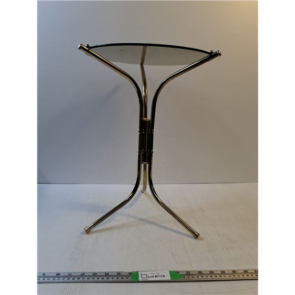 Small Brass Table With Glass Top 19"x13" - PICK UP ONLY