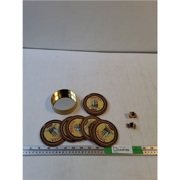 Tortuga Coffee Coaster, Brass Coloured Cuff Links