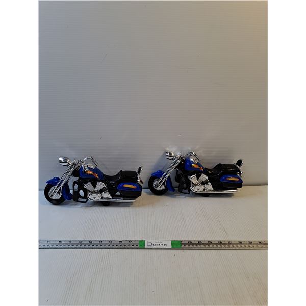 (2) Plastic Motorcycles 12"