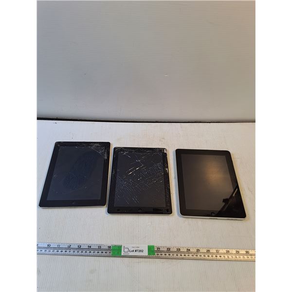 (3) Apple Ipads For Parts (damaged, as is)