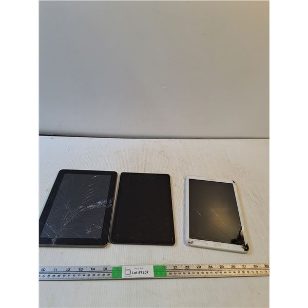 (3) Samsung Tablets For Parts ( damaged, as is)