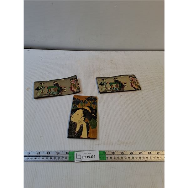 (3) Japense Print Cloth Wallets