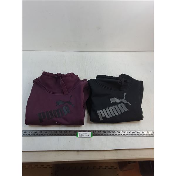 (2) Puma Sweatshirts (Burgundy XS, Black S)
