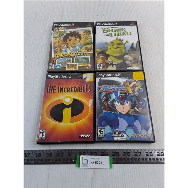 (4) Sony PS2 Video Games (Diego, Shrek, Incredibles, Megaman)
