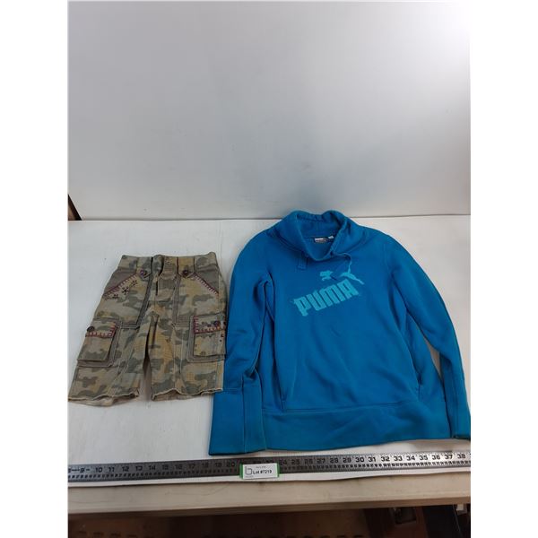 Puma XS Sweatshirt, Mary-Kate Child's 6X Camo Shorts