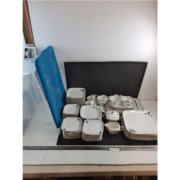 Large Set of Jukagawa "Pheasant" Dishes - Approx 70-Pieces, 1 Chipped, Storage Bin - Pickup Only