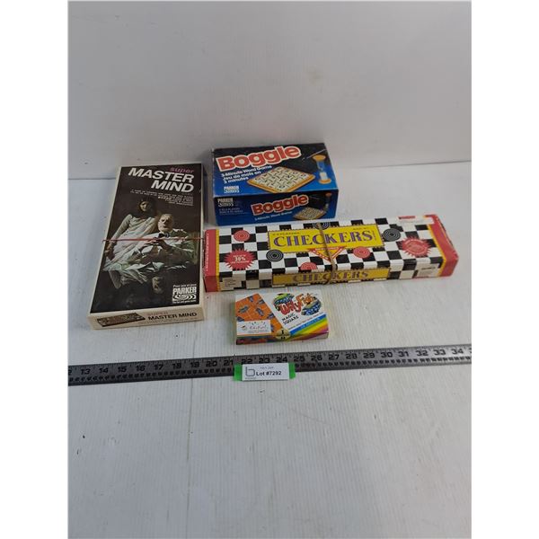 (4) Board Games (Super Master Mind, Boggle, Checkers, Wily Fish)