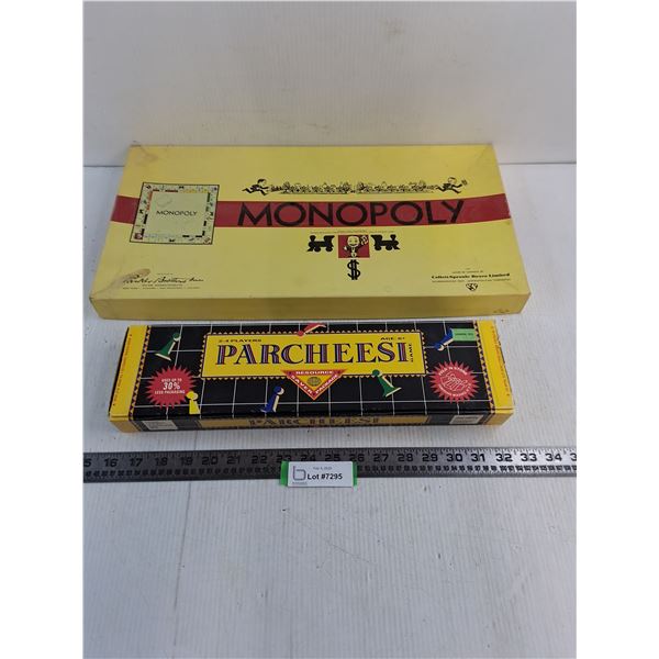 (2) Vintage Board Games (Monopoly & Parcheesi)