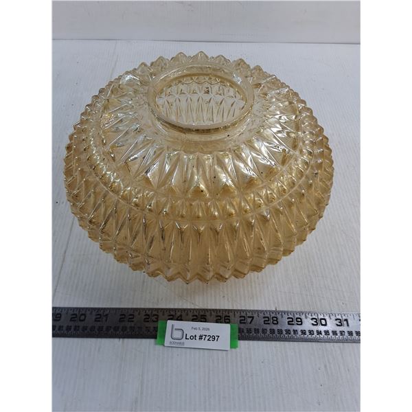 Vintage Glass Light Fixture - 11" Diameter