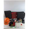 Image 1 : Hard Hat, Survival Kit, Samsung Smartphone - As Is, Fuses, Lighter, Binders, 3M Spray Adhesive, Misc