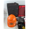 Image 2 : Hard Hat, Survival Kit, Samsung Smartphone - As Is, Fuses, Lighter, Binders, 3M Spray Adhesive, Misc